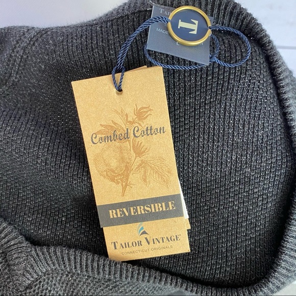 🌴TAILOR VINTAGE REVERSIBLE BIRDSEYE SWEATER NWT - Picture 7 of 10